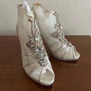 Badgley Mischka Beaded/Gem & Sheer Heels